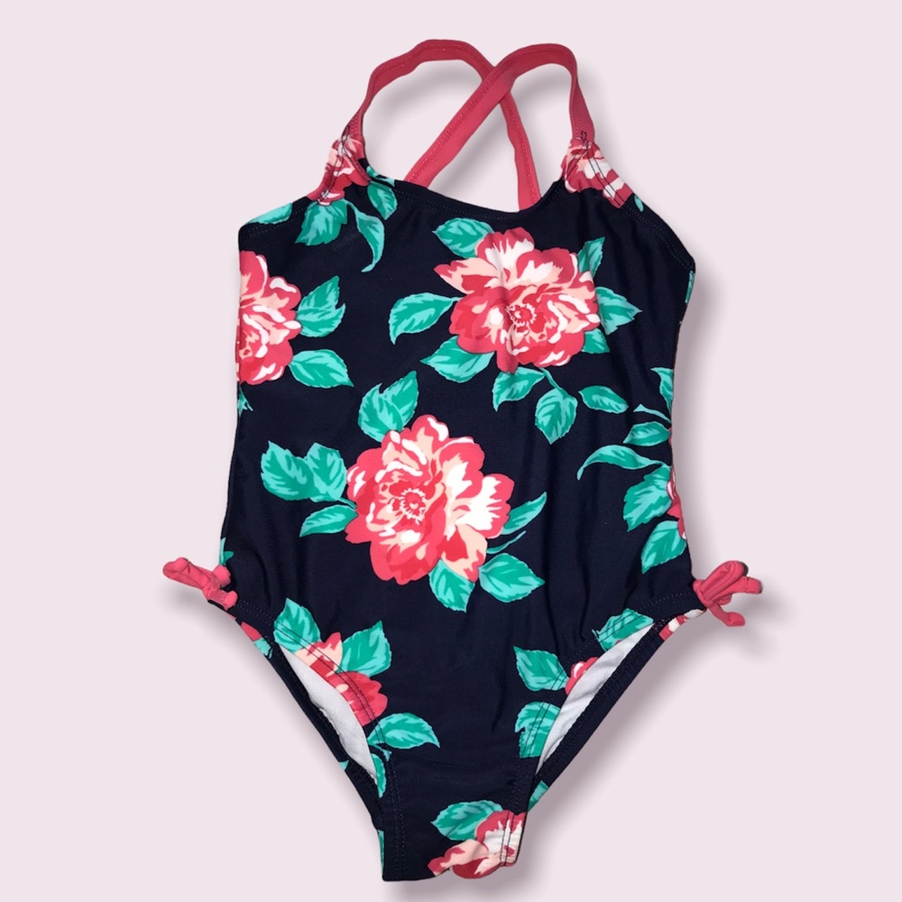 Carter’s Rose Print One-Piece Girl Swimsuit.  Size 3T.